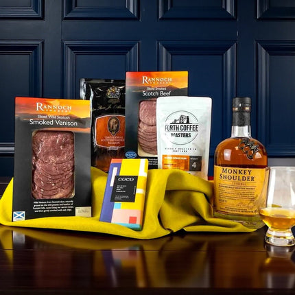 Luxury Birthday Hampers For Him by Majestic Hampers featuring artisan UK food and drink gifts, beautifully presented for stylish birthday celebrations.