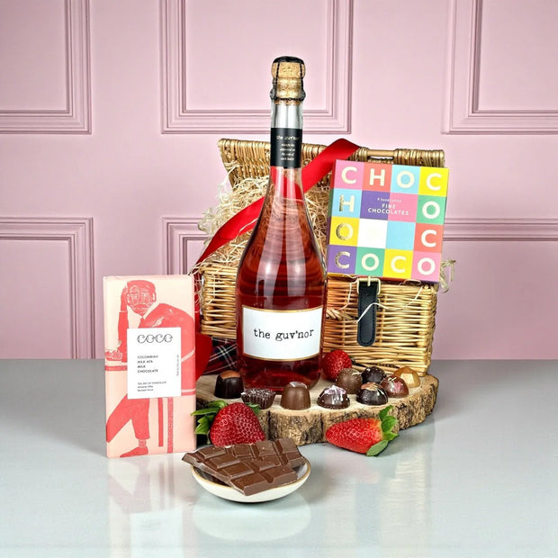 Birthday hampers filled with luxury food treats, chocolates and celebration gift favourites